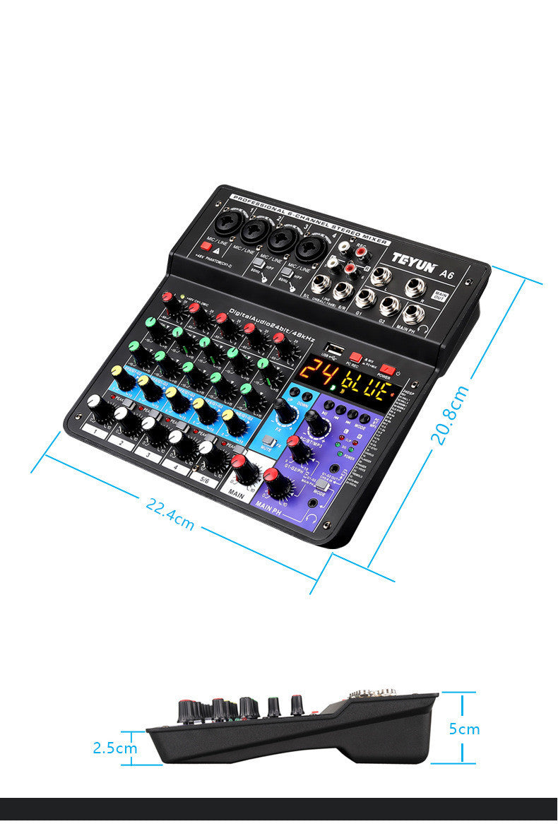 Bluetooth Sound Card Mixer Live Equipment Microphone Effector